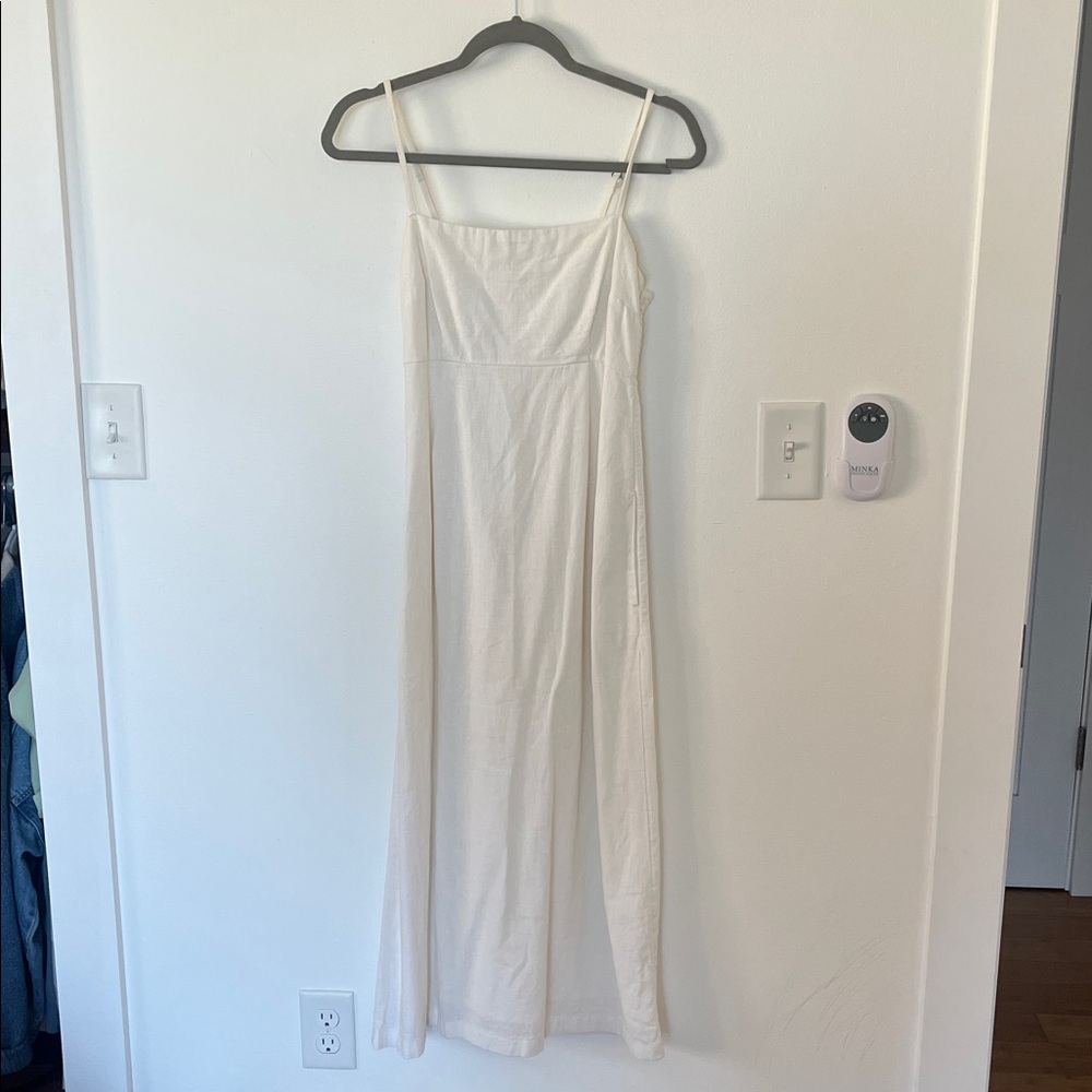 Abercrombie & Fitch White Linen Midi Dress